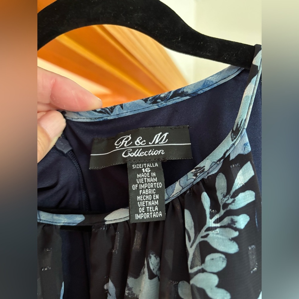 R & M Richards Blue Floral Maxi Dress - Picture 5 of 5